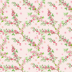 cute floral seamless texture. watercolor painting