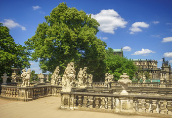 Fototapeta na wymiar Dresden, Saxrony, Germany-May 2017:Famous Zwinger palace in Dresden, Saxrony, Germany