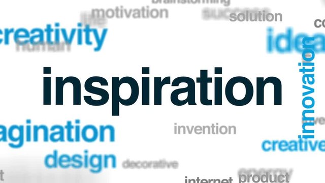 Inspiration animated word cloud, text design animation.