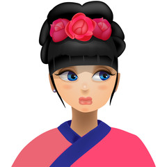 geisha  flowers in her head