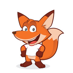 Fox wearing a white t shirt