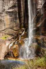 Fototapeta na wymiar yosemite national park waterfall rainbow
