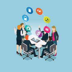 business people meeting for modern technology