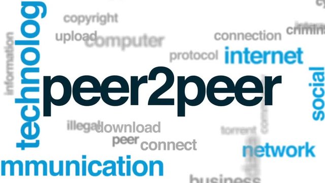 Peer2peer animated word cloud, text design animation.