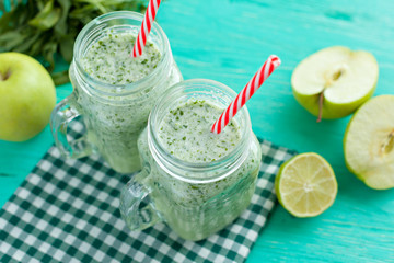 Fresh green smoothy drink
