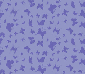 Vector, abstract seamless background, silhouette of butterflies