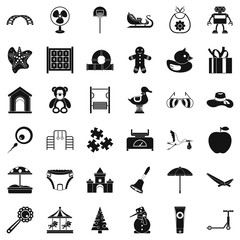  Barbecue icons set, simple style