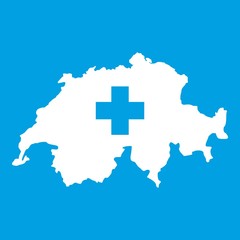 Switzerland map icon white