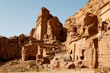 tomb in the antique site of petra in jordan