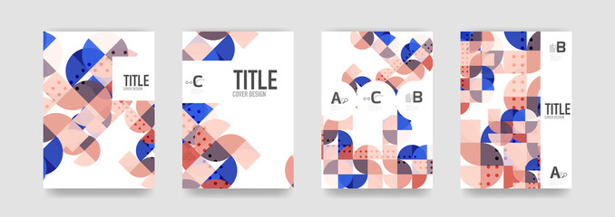 Fototapeta premium Set of brochure cover background, a4 template
