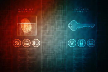 
Fingerprint Scanning Technology Concept 2d Illustration