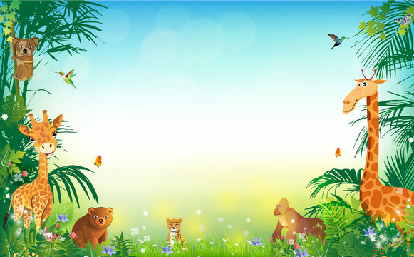 animals nature backgrounds Stock Vector | Adobe Stock