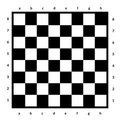Empty chessboard isolated. Board for chess or checkers game. Strategy game concept. Checkerboard background.