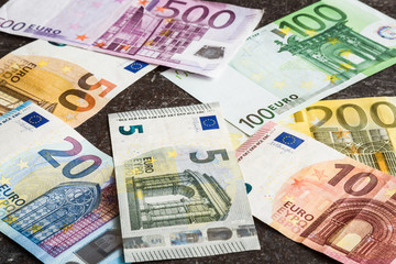 Euro money on the table.