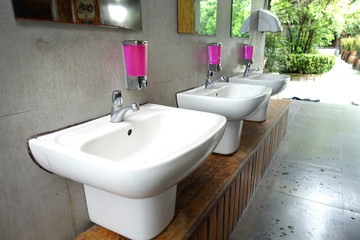 white sink in the bathroom