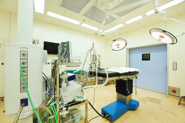 equipment and medical devices in modern operating room
