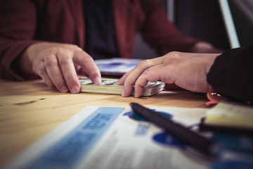 Fototapeta premium Business loan from a bank employee. finance concept