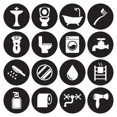 Bathroom icon set