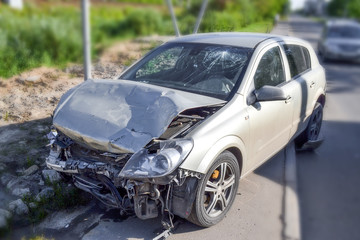 car crash accident on the road