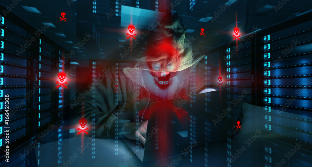 Leinwandbilder Hacker accessing to personal data information with a computer 3D rendering