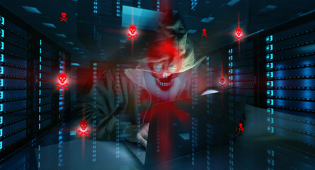 Hacker accessing to personal data information with a computer 3D rendering