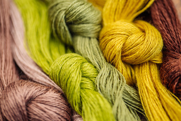 Multicolor threads for embroidery cross-stitch, mulina.