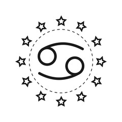 Cancer. Sign of the zodiac. Flat symbol horoscope and predictions. Vector object