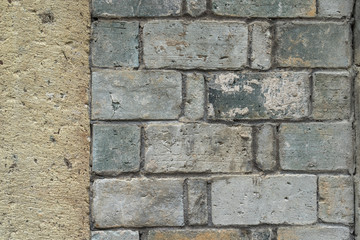 detail shot of brick wall in an old traditional village of China.