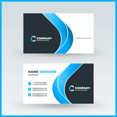 Double-sided horizontal business card template. Vector mockup illustration. Stationery design