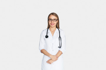 Smiling doctor in glasses