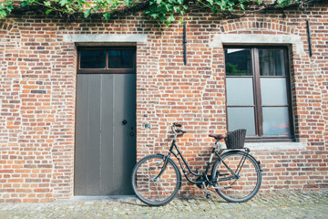 Fototapeta na wymiar Bike in front of house