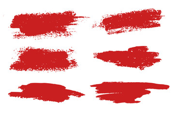 Set of black paint, ink brush strokes