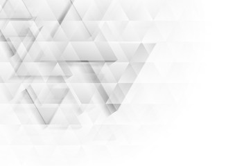 Grey and white tech polygon triangles texture background