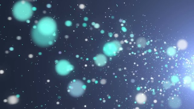 Blue particles flowing from right to left