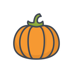 Food vegetables colored icon pumpkin