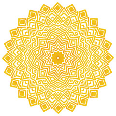 Sunny yellow mandala, vector illustration - 166427921