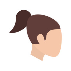 head of woman with ponytail avatar icon image