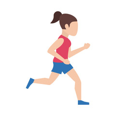 Fototapeta na wymiar woman running or jogging icon image