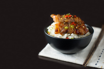 Rice with grilled pork