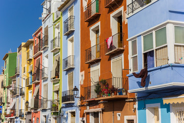 Colorful houses at the boulevard of Villajoyosa