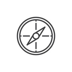 Compass line icon, outline vector sign, linear style pictogram isolated on white. Navigation symbol, logo illustration. Editable stroke. Pixel perfect vector graphics © alekseyvanin