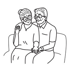 romantic retired couple