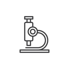 Microscope line icon, outline vector sign, linear style pictogram isolated on white. Research symbol, logo illustration. Editable stroke. Pixel perfect vector graphics
