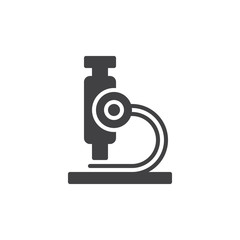 Microscope icon vector, filled flat sign, solid pictogram isolated on white. Research symbol, logo illustration. Pixel perfect vector graphics