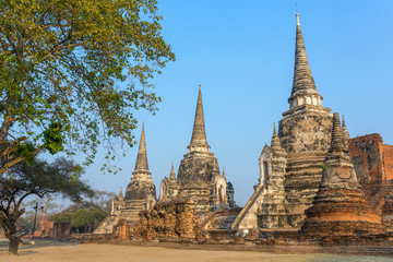 Fototapeta premium Wat Phra Si Sanphet Temple in Ayutthaya Historical Park, Thailand