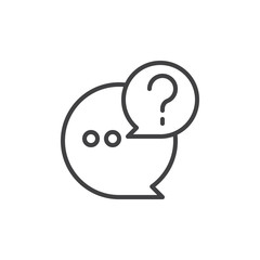 QnA line icon, outline vector sign, linear style pictogram isolated on white. Questions and answers symbol, logo illustration. Editable stroke. Pixel perfect vector graphics