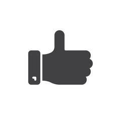 Obraz premium Thumb up icon vector, filled flat sign, solid pictogram isolated on white. Symbol, logo illustration. Pixel perfect vector graphics