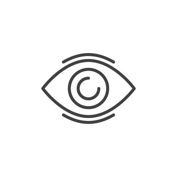 Eye line icon, outline vector sign, linear style pictogram isolated on white. Vision symbol, logo illustration. Editable stroke. Pixel perfect vector graphics