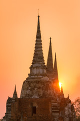 Wat Phra Si Sanphet Temple in Ayutthaya Historical Park, Thailand