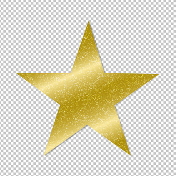 Golden Star On Transparent Background